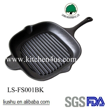 Hot selling cast iron grill pan with square shape